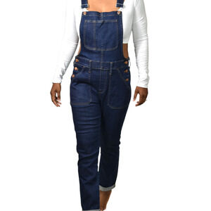 Madewell Bib Overalls Blue Denim Dungarees Skinny Cotton Stretch Jumpsuit Medium
